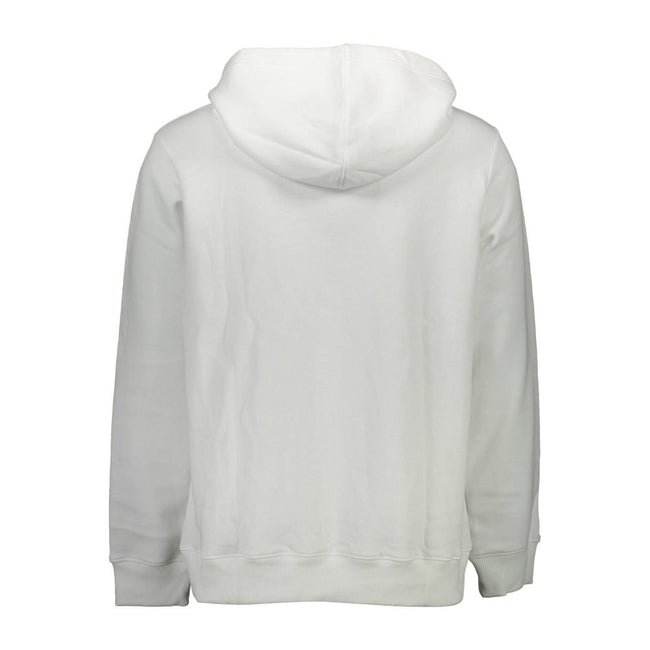 White Cotton Men SweaterElevate your off-duty style with this impeccable Calvin Klein hooded sweatshirt. Designed for the fashion-forward individual, it features a bold print and the iconic Calvin Klein logo, exuding an air of casual sophistication. Craft