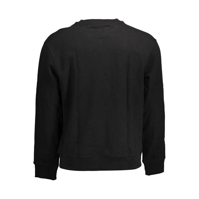 Black Cotton Men SweaterElevate your style with the timeless sophistication of Calvin Klein. This long-sleeved sweatshirt, featuring a bold print and iconic logo, is the epitome of modern elegance. Crafted with the finest cotton and designed with a comfor