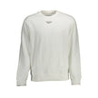 White Cotton Men SweaterDare to make a statement with Calvin Klein’s sleek, white cotton sweatshirt. Meticulously crafted to elevate your style, this piece boasts iconic branding with a bold print logo on the chest, promising to turn heads and keep you at