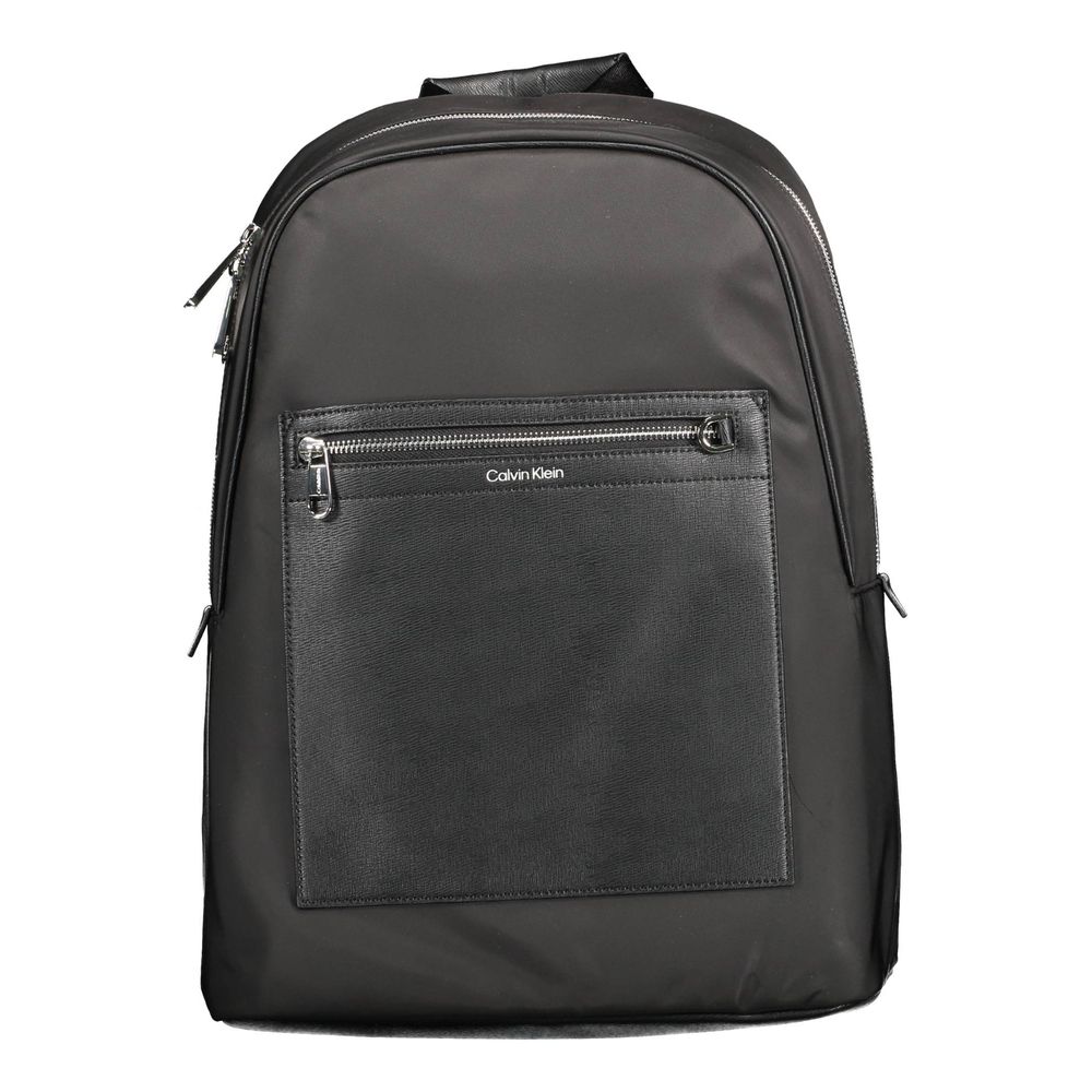 Black Polyester Backpackbackpack 1 handle, adjustable straps, 1 external pocket, 1 internal lap-top pocket, 1 internal pocket, contrasting details, zip closure, logo, 100% recycled polyesterBlack Polyester Backpack${tagsCalvin KleinAulae Black Polyester B