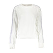 White Cotton Women SweaterElevate your casual wardrobe with a touch of effortless sophistication from Calvin Klein. This white long-sleeved sweatshirt makes a bold statement with its contrasting details and iconic Calvin Klein logo embroidery. Designed to