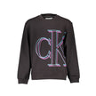 Black Cotton Men SweaterElevate your style with the Calvin Klein difference. This sleek black sweatshirt boasts long sleeves and a contemporary round neck, complete with a bold print and the unmistakable Calvin Klein logo. Crafted from premium cotton, it