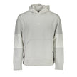Gray Cotton Men SweaterDrape yourself in the seamless blend of comfort and style with this Calvin Klein long-sleeved sweatshirt. Crafted for the modern trendsetter, it features a cozy hood, a convenient central pocket, and eye-catching contrasting details