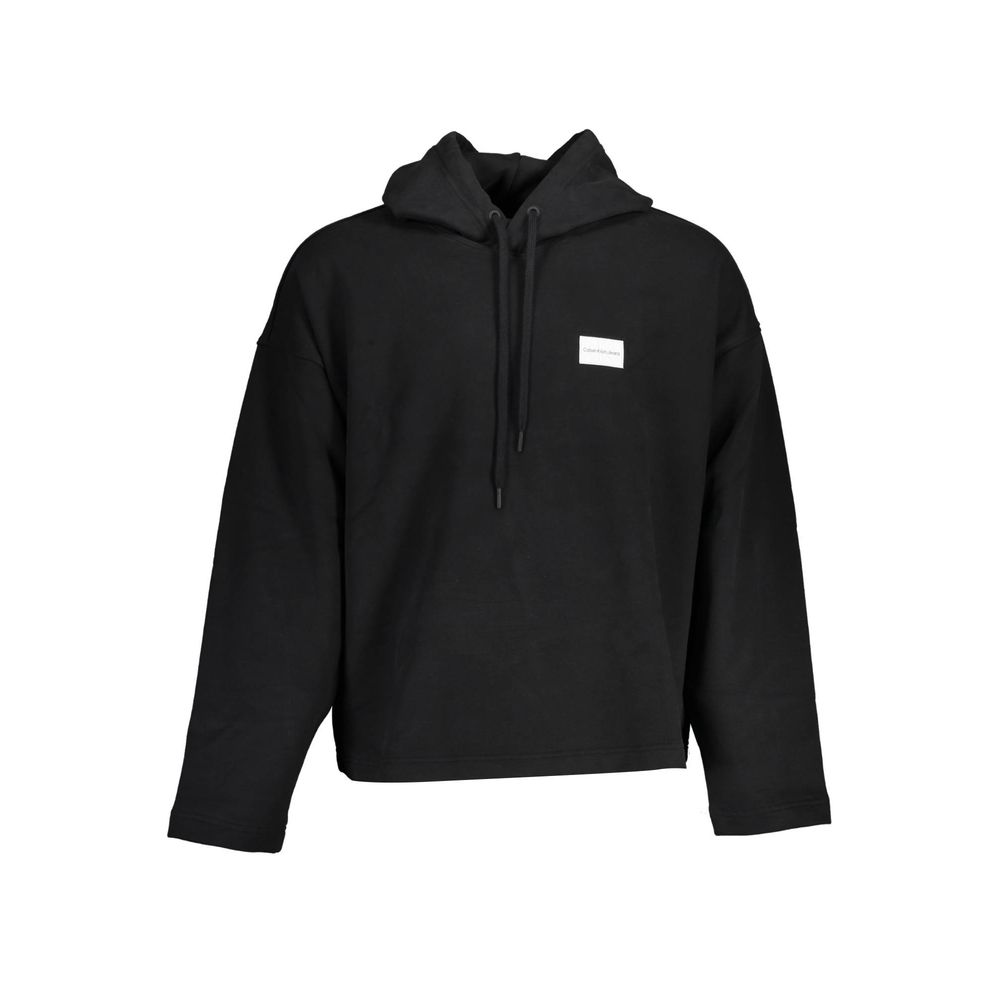 Black Cotton Men SweaterElevate your style with the latest Calvin Klein sensation. Crafted with thoughtful precision, this hooded sweatshirt embodies the essence of modern chic. From the standout central pocket to the iconic logo, this piece is not just c