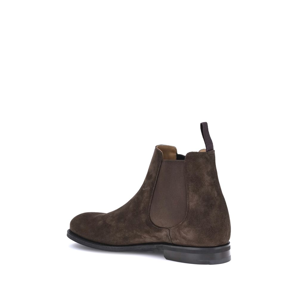Brown Leather Chelsea Boots with Elastic Sides