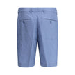 Light Blue Linen Bermuda ShortsFendi’s signature linen jacquard Shorts feature the iconic FF all-over pattern. They feature belt loops, side pockets and buttoned welt back pockets. Covered front zipper closure and small side slits at the bottom. A refined