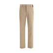 Brown Cotton Casual PantsFendi’s cotton New Rich Pants combine clean lines and distinctive details for a contemporary, refined look. Made of high-quality cotton, they feature a front zipper and button closure, belt loops at the waist, and a functional des