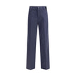 Blue Cotton Casual PantsFendi’s cotton New Rich Pants combine clean lines and distinctive details for a contemporary, refined look. Made of high-quality cotton, they feature a front zipper and button closure, belt loops at the waist, and a functional desi