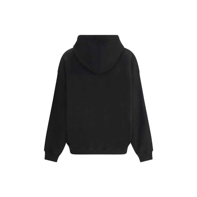 Black Cotton SweatshirtKenzo’s cotton Hoodie combines comfort and iconic style in a relaxed, contemporary design. Made of soft cotton that is internally plush, it features an adjustable drawstring hood and ribbed cuffs and hem for a structured finish. The