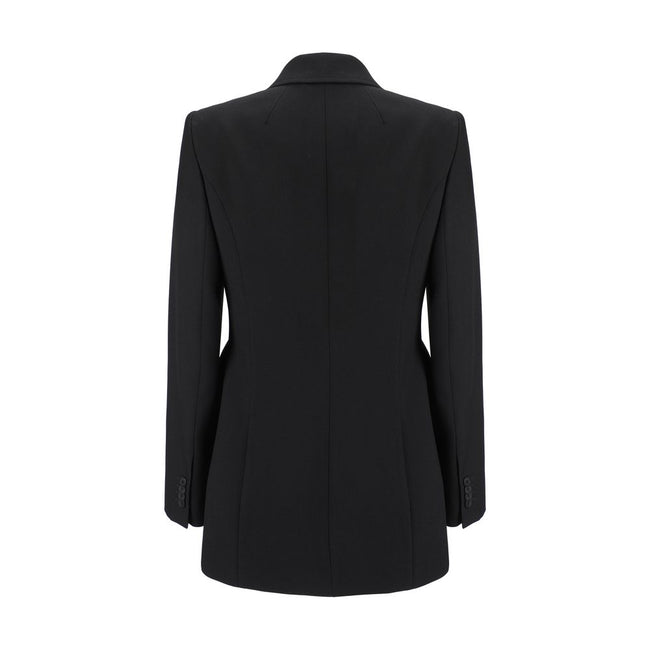 Black Wool BlazerWool Blazer Jacket by Balenciaga featuring front button closure, classic lapels, two side flap welt pockets, one front welt pocket, structured shoulders, regular fit. Season: AW25 Composition: 100% Wool MADE IN ITALYBlack Wool Blazer${tag