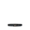 Black Calf Leather Bos Taurus Regular BeltFerragamo’s Gancini leather Belt stands out for its clean monochrome design, enhanced by the buckle with the iconic Gancini logo, a timeless symbol of the maison. With a thickness of 3 cm, it is the ideal accessor