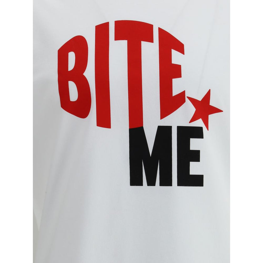 T-shirt whit maxi printCotton T-Shirt by Dsquared2 features a ribbed crew neck for optimal comfort. Features a maxi print on the front and the iconic contrasting monogram on the back panel for a modern and distinctive look. Perfect for adding personality