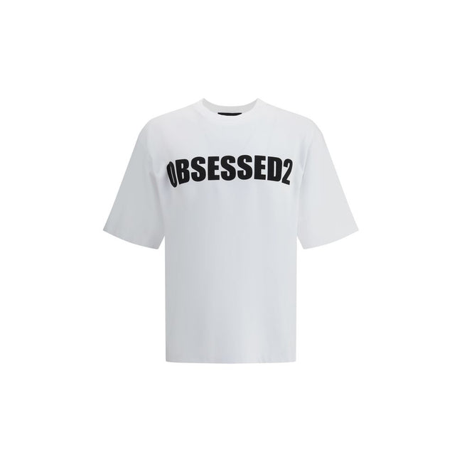 White Cotton T-ShirtCotton T-Shirt by Dsquared2 features a ribbed crew neck for optimal comfort. It features the iconic contrasting monogram on both the front and back, giving the garment a distinctive and contemporary look. Perfect for casual style with