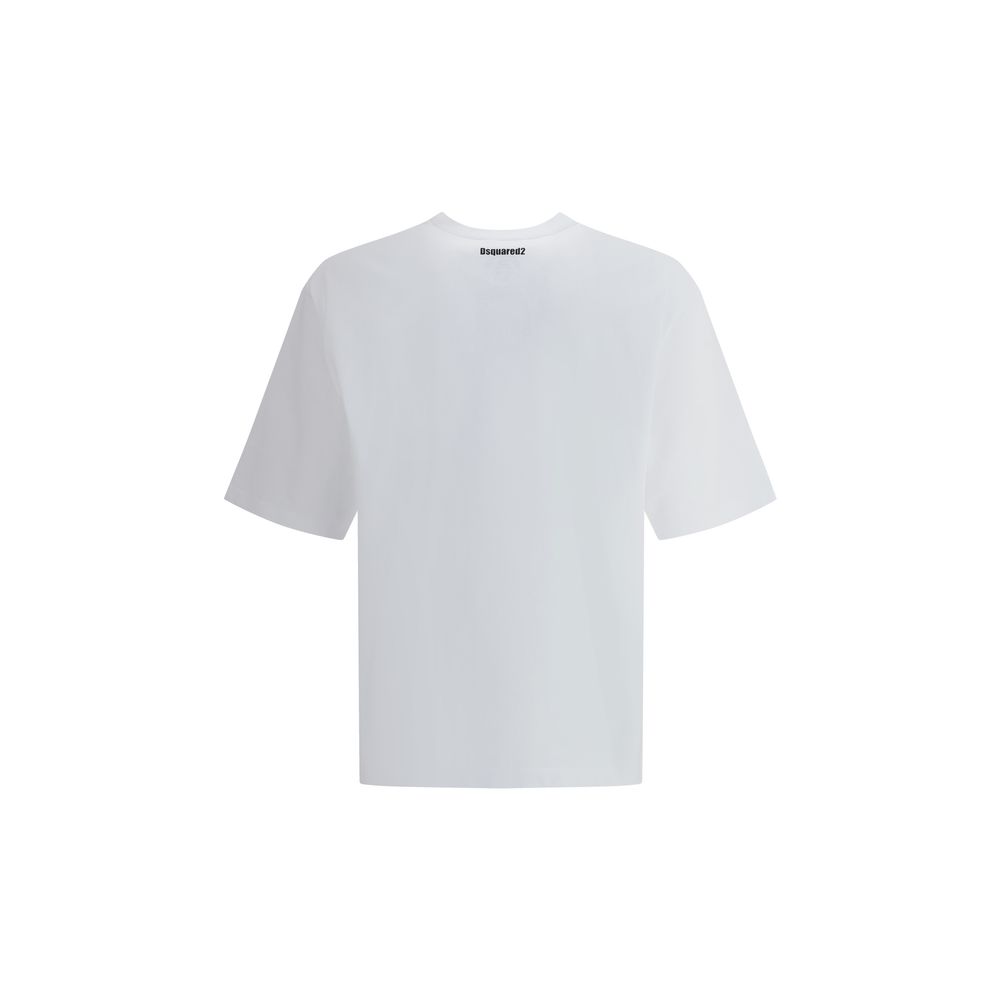 White Cotton T-ShirtCotton T-Shirt by Dsquared2 features a ribbed crew neck for optimal comfort. It features the iconic contrasting monogram on both the front and back, giving the garment a distinctive and contemporary look. Perfect for casual style with