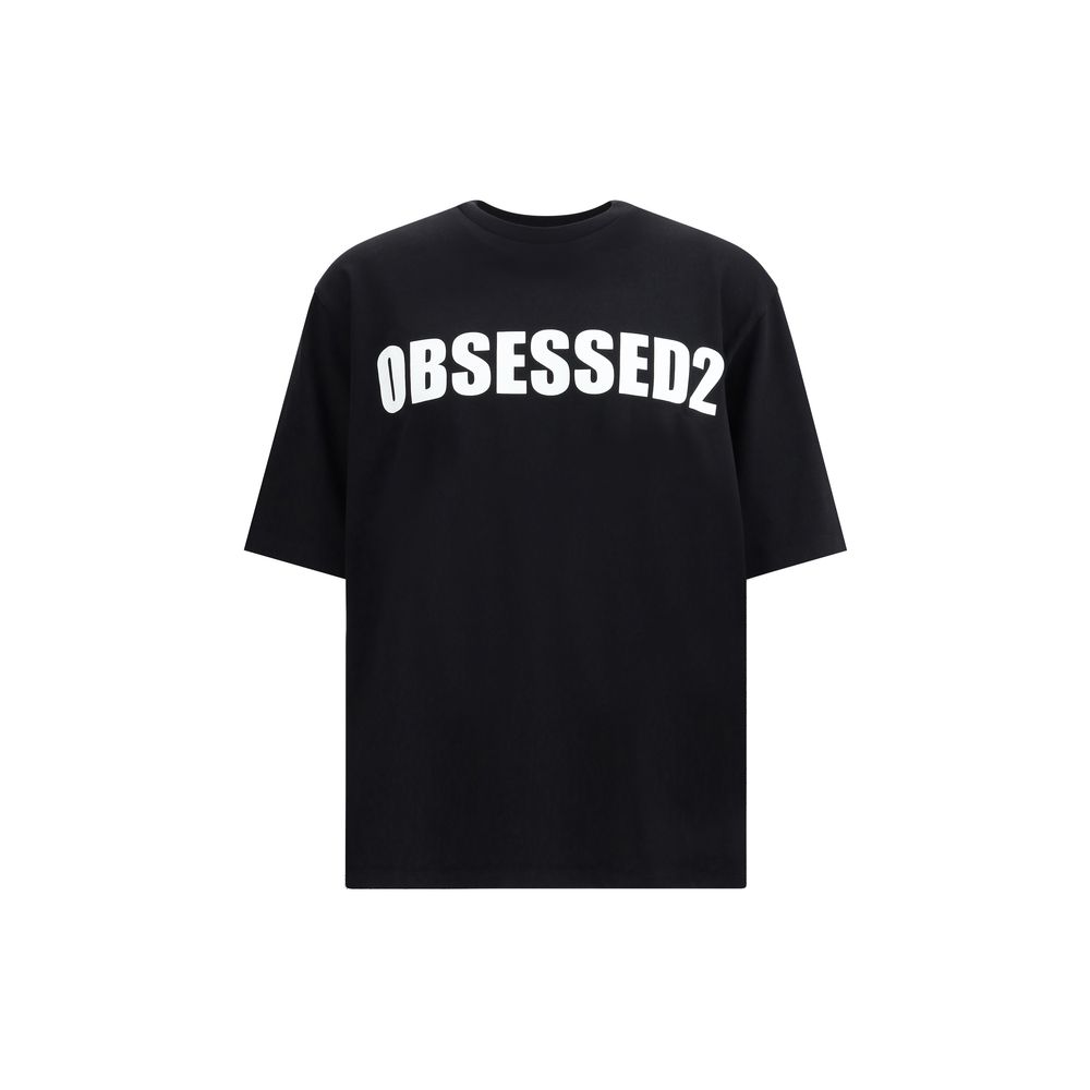 Black Cotton T-ShirtCotton T-Shirt by Dsquared2 features a ribbed crew neck for optimal comfort. It features the iconic contrasting monogram on both the front and back, giving the garment a distinctive and contemporary look. Perfect for casual style with