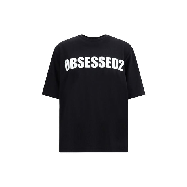Black Cotton T-ShirtCotton T-Shirt by Dsquared2 features a ribbed crew neck for optimal comfort. It features the iconic contrasting monogram on both the front and back, giving the garment a distinctive and contemporary look. Perfect for casual style with