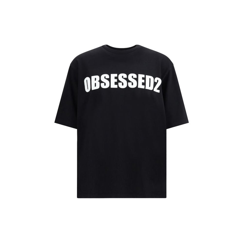 Black Cotton T-ShirtCotton T-Shirt by Dsquared2 features a ribbed crew neck for optimal comfort. It features the iconic contrasting monogram on both the front and back, giving the garment a distinctive and contemporary look. Perfect for casual style with