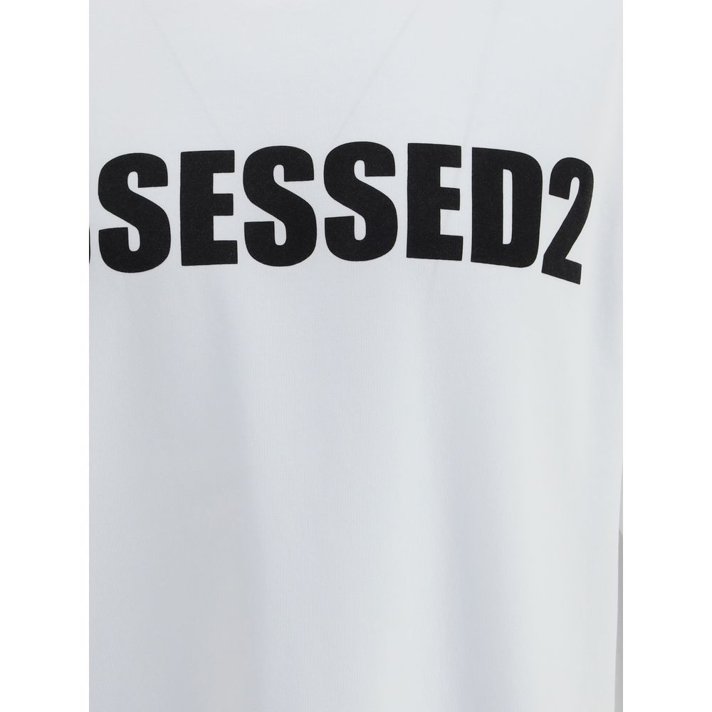 White Cotton T-ShirtCotton T-Shirt by Dsquared2 features a ribbed crew neck for optimal comfort. It features the iconic contrasting monogram on both the front and back, giving the garment a distinctive and contemporary look. Perfect for casual style with