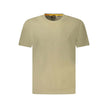 Green Cotton Men T-ShirtElevate your casual ensemble with this enviable Hugo Boss T-shirt. Crafted for the modern man who appreciates timeless sophistication, this short-sleeve, crew neck tee is accentuated with intricate embroidery and a distinctive logo