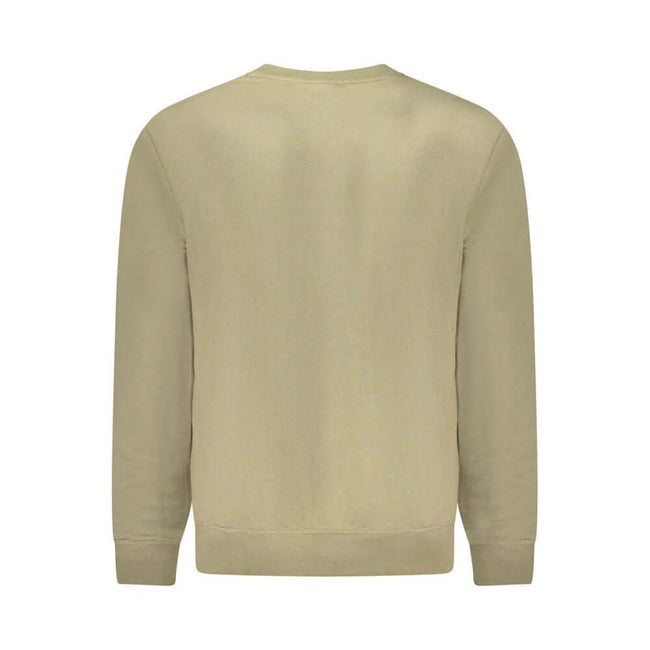 Green Cotton Men SweaterEmbrace the epitome of contemporary sophistication with this Hugo Boss long-sleeve sweatshirt. Crafted from pure cotton for unrivaled comfort, it sports a stylish crew neck, coupled with an intricate brushed finish. The emblematic