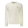 White Cotton Men SweaterIndulge in the seamless blend of comfort and style with this Calvin Klein masterpiece. Tailored for the modern trendsetter, this long-sleeved T-shirt exudes understated elegance. Its pristine white hue is complemented by eye-catchi