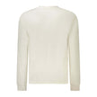White Cotton Men SweaterIndulge in the seamless blend of comfort and style with this Calvin Klein masterpiece. Tailored for the modern trendsetter, this long-sleeved T-shirt exudes understated elegance. Its pristine white hue is complemented by eye-catchi