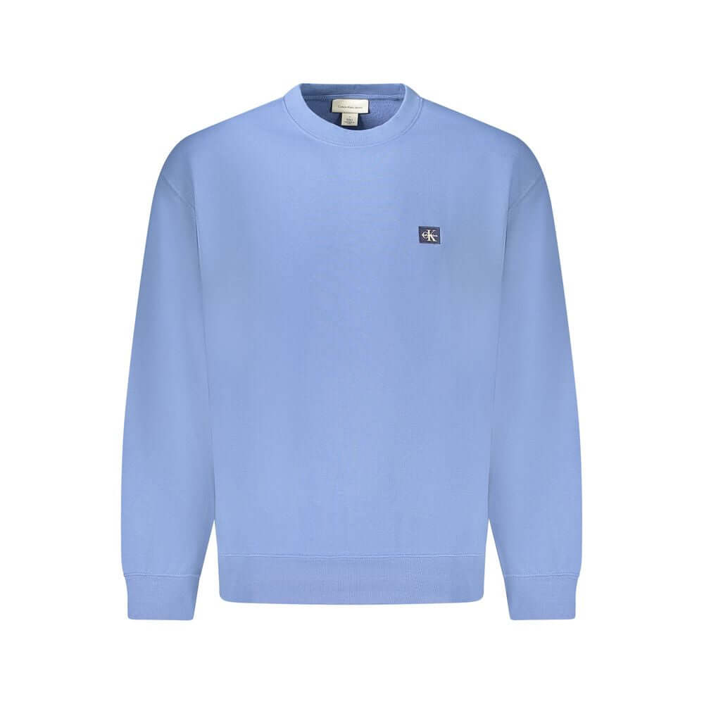 Blue Cotton Men SweaterEmbrace the fusion of comfort and style with this Calvin Klein long sleeve sweatshirt. Its exquisite brushed finish and iconic logo application echo a contemporary vibe, perfect for the fashion-forward individual. Crafted from a ble