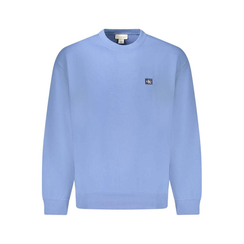 Blue Cotton Men SweaterEmbrace the fusion of comfort and style with this Calvin Klein long sleeve sweatshirt. Its exquisite brushed finish and iconic logo application echo a contemporary vibe, perfect for the fashion-forward individual. Crafted from a ble