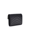 Leather WalletSaint Laurent’s leather Wallet combines functionality and style in a compact and elegant design. Featuring a snap-button closure, it features a logo plaque on the front that adds an iconic touch. There is a handy slit pocket on the back, whi