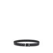 Black Calf Leather Bos Taurus Regular BeltThe leather Belt by Saint Laurent combines minimalist elegance with iconic details. It is embellished with a silver-colored geometric buckle and a three-dimensional YSL logo plaque, a symbol of refinement and time