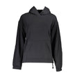 Black Cotton Women SweaterElevate your casual wear with this sleek Calvin Klein long-sleeved sweatshirt. Crafted for those who appreciate the balance of comfort and style, it features a cozy brushed interior, a handy central pocket, and a drawstring waist