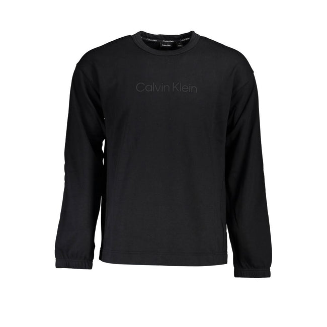 Black Cotton Men SweaterDare to make a bold style statement with this Calvin Klein sweatshirt – a masterpiece that flawlessly combines comfort with iconic fashion. Crafted from a superior blend of cotton and polyester, this sweatshirt offers a plush feel