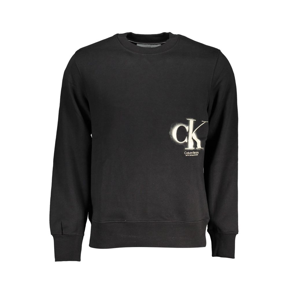 Black Cotton Men SweaterUnleash the essence of modern sophistication with this Calvin Klein sweatshirt. Its bold black hue complements the striking print and iconic logo, radiating trendsetting vibes with every wear. Crafted for comfort and style, this pi