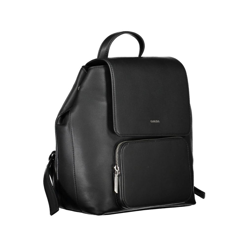 Black Polyester Backpackbackpack 1 handle, adjustable shoulder straps, 1 external pocket, 1 internal pocket, zip and automatic closure, logo, 100% recycled polyesterBlack Polyester Backpack${tagsCalvin KleinAulae Black Polyester Backpack Calvin KleinAulae