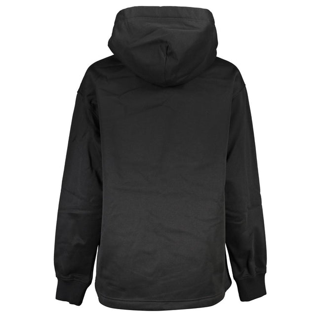 Black Polyester Women SweaterElevate your cozy-chic game with the latest offering from Calvin Klein. Wrap yourself in the embrace of this soft fleece, long-sleeved sweatshirt, featuring a sleek hood for a modern twist. Its bold contrast details and signat