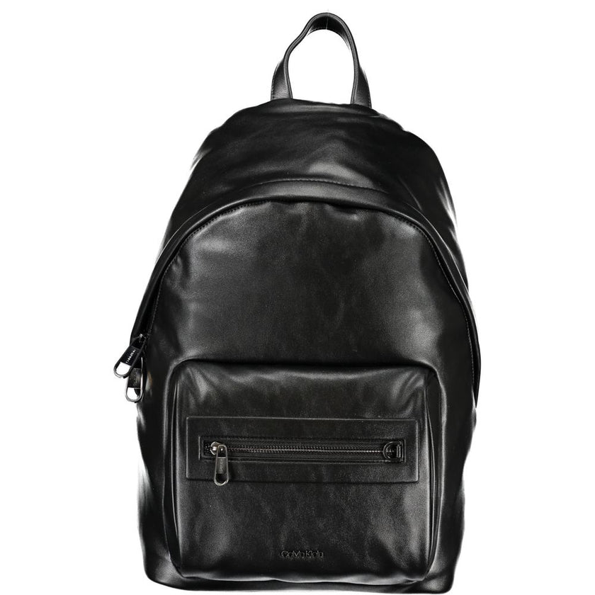 Black Polyester BackpackBACKPACK 1 HANDLE, ADJUSTABLE STRAPS, 1 EXTERNAL POCKET, 1 LAP-TOP COMPARTMENT, 1 INTERNAL POCKET, CONTRASTING DETAILS, ZIP CLOSURE, LOGO, 50% RECYCLED POLYESTERBlack Polyester Backpack${tagsCalvin KleinAulae Black Polyester Backpa