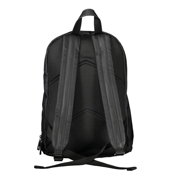 Black Polyester BackpackBACKPACK 1 HANDLE, ADJUSTABLE STRAPS, 1 EXTERNAL POCKET, 1 INTERNAL POCKET, LAP-TOP COMPARTMENT, PEN HOLDER SPACES, ZIP CLOSURE, LOGO, RECYCLED POLYESTERBlack Polyester Backpack${tagsCalvin KleinAulae Black Polyester Backpack Calvi