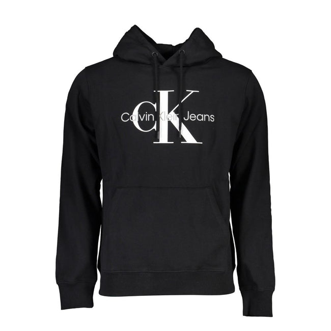 Black Cotton Men SweaterStep into sophistication with this sleek Calvin Klein sweatshirt, an emblem of bold style and superior comfort. Crafted in plush cotton with a cozy fleece interior, it ensures you stay warm with a dash of iconic fashion. The centra