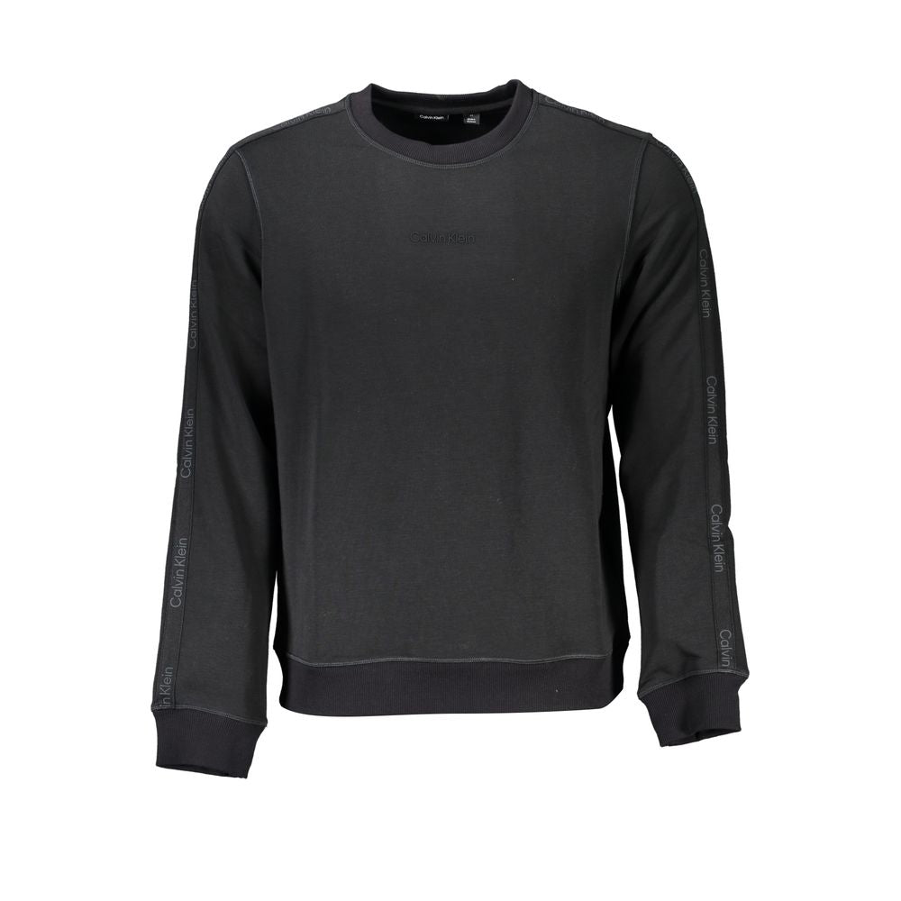 Black Polyester Men SweaterUnleash the epitome of urban sophistication with Calvin Klein’s SPORTS LONG SLEEVE SWEATSHIRT. Expertly tailored to elevate your athletic chic, this sleek black sweatshirt is brushed for unparalleled softness. Its bold contrast