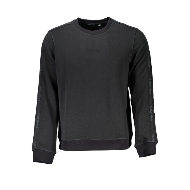Black Polyester Men SweaterUnleash the epitome of urban sophistication with Calvin Klein’s SPORTS LONG SLEEVE SWEATSHIRT. Expertly tailored to elevate your athletic chic, this sleek black sweatshirt is brushed for unparalleled softness. Its bold contrast
