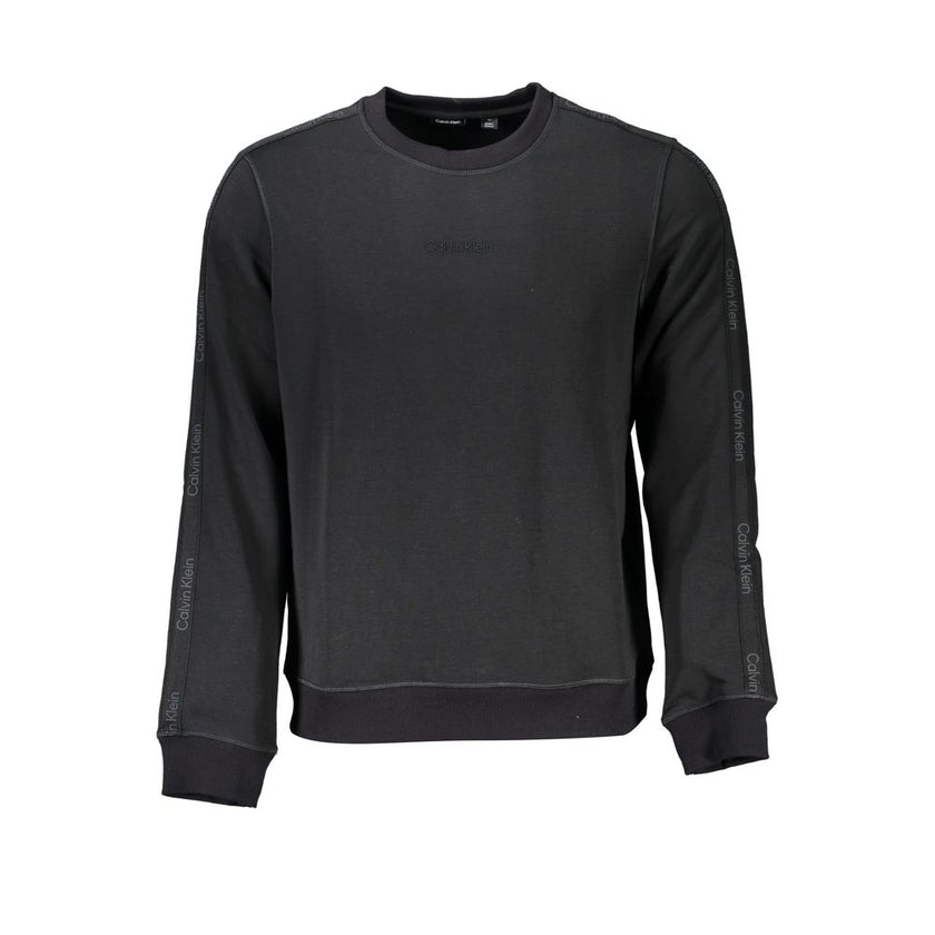 Black Polyester Men SweaterUnleash the epitome of urban sophistication with Calvin Klein’s SPORTS LONG SLEEVE SWEATSHIRT. Expertly tailored to elevate your athletic chic, this sleek black sweatshirt is brushed for unparalleled softness. Its bold contrast