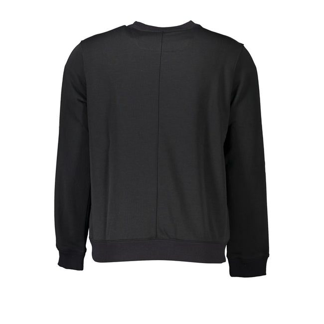Black Polyester Men SweaterElevate your casual style with this sleek Calvin Klein sports sweatshirt. Crafted for comfort and statement-making appeal, the brushed fabric offers a luxe touch, while the bold CK print and logo upfront showcase a trendy, athle