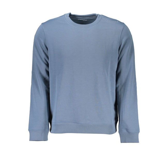 Blue Polyester Men SweaterMake a bold statement with Calvin Klein’s athleisure prowess in this sleek blue sports sweatshirt. Perfect for the modern trendsetter, it features a brushed finish for that extra touch of luxury, while the iconic CK logo print co