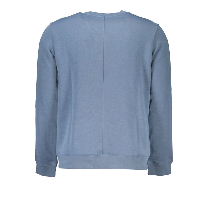 Blue Polyester Men SweaterMake a bold statement with Calvin Klein’s athleisure prowess in this sleek blue sports sweatshirt. Perfect for the modern trendsetter, it features a brushed finish for that extra touch of luxury, while the iconic CK logo print co