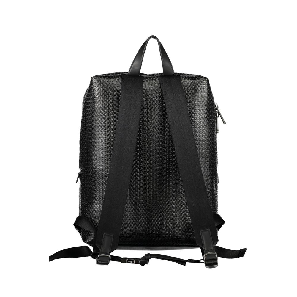Black Polyester BackpackBACKPACK 1 HANDLE, ADJUSTABLE STRAPS, 1 EXTERNAL POCKET, 1 INTERNAL POCKET, 1 LAP-TOP COMPARTMENT, SNAP AND ZIP CLOSURE, LOGO, 50% POLYESTER RECYCLEDBlack Polyester Backpack${tagsCalvin KleinAulae Black Polyester Backpack Calvin Kl