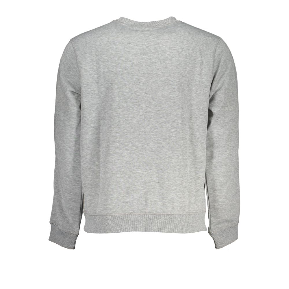 Gray Polyester Men SweaterWrap yourself in the epitome of casual sophistication with this Calvin Klein Sports Long Sleeve Sweatshirt. Designed with the modern trendsetter in mind, this brushed crew neck piece boasts striking contrast details and a bold pr