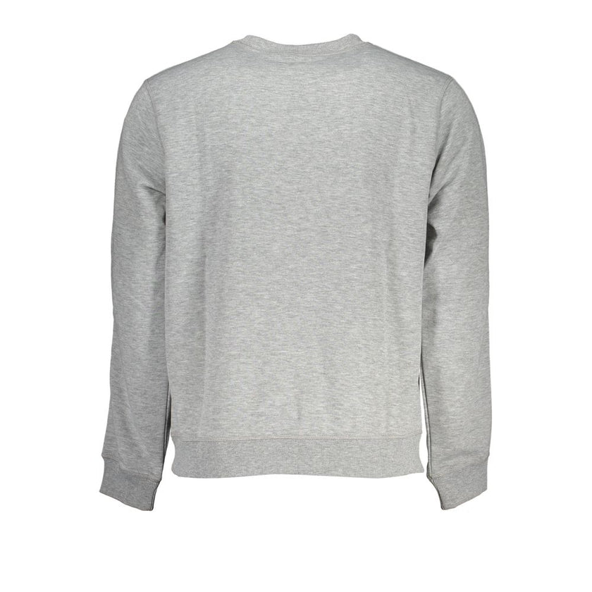 Gray Polyester Men SweaterWrap yourself in the epitome of casual sophistication with this Calvin Klein Sports Long Sleeve Sweatshirt. Designed with the modern trendsetter in mind, this brushed crew neck piece boasts striking contrast details and a bold pr