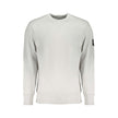 Gray Cotton Men SweaterUnleash the epitome of urban sophistication with this Calvin Klein masterpiece. A symphony of style and sustainability, this long sleeve sweatshirt is your ticket to effortless fashion. Its crew neck design and brushed interior boas