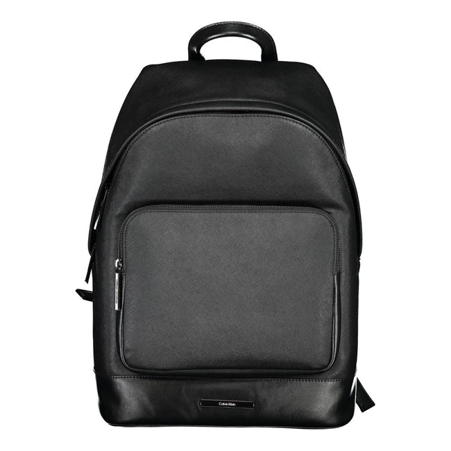 Black Polyester BackpackBACKPACK 1 HANDLE, ADJUSTABLE STRAPS, 1 EXTERNAL POCKET, 1 INTERNAL POCKET, 1 LAP-TOP COMPARTMENT, CONTRASTING DETAILS, ZIP CLOSURE, PROTECTIVE FEET, LOGO, 50% RECYCLED POLYESTERBlack Polyester Backpack${tagsCalvin KleinAulae Black