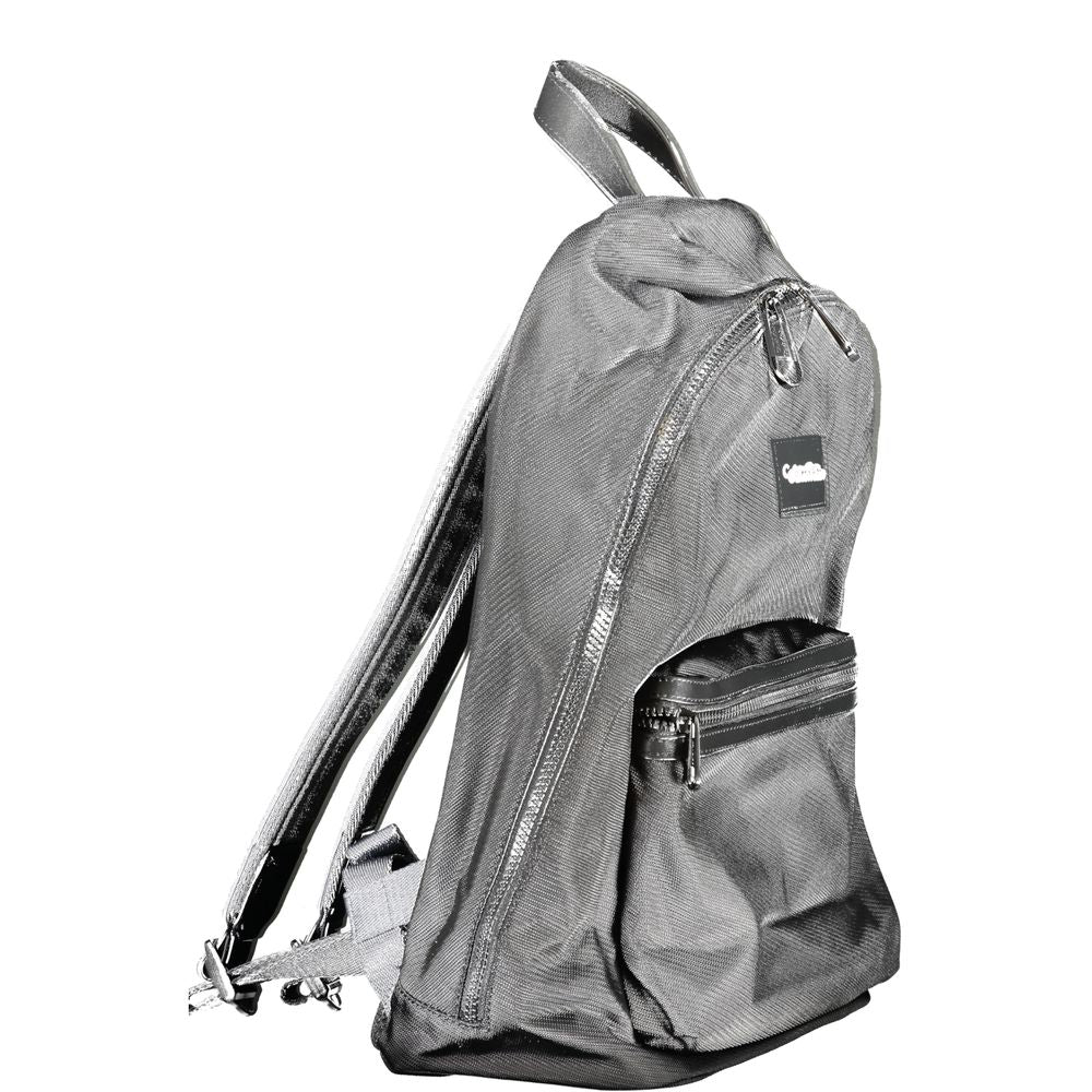Black Polyester BackpackBACKPACK 1 HANDLE, ADJUSTABLE STRAPS, 1 EXTERNAL POCKET, 1 INTERNAL POCKET, 1 INTERNAL COMPARTMENT WITH LAP-TOP HOLDER, PEN HOLDER SPACES, CONTRASTING DETAILS, WATER REPELLENT, ZIP CLOSURE, APPLICATION, LOGO, 95% RECYCLED POLYESTER
